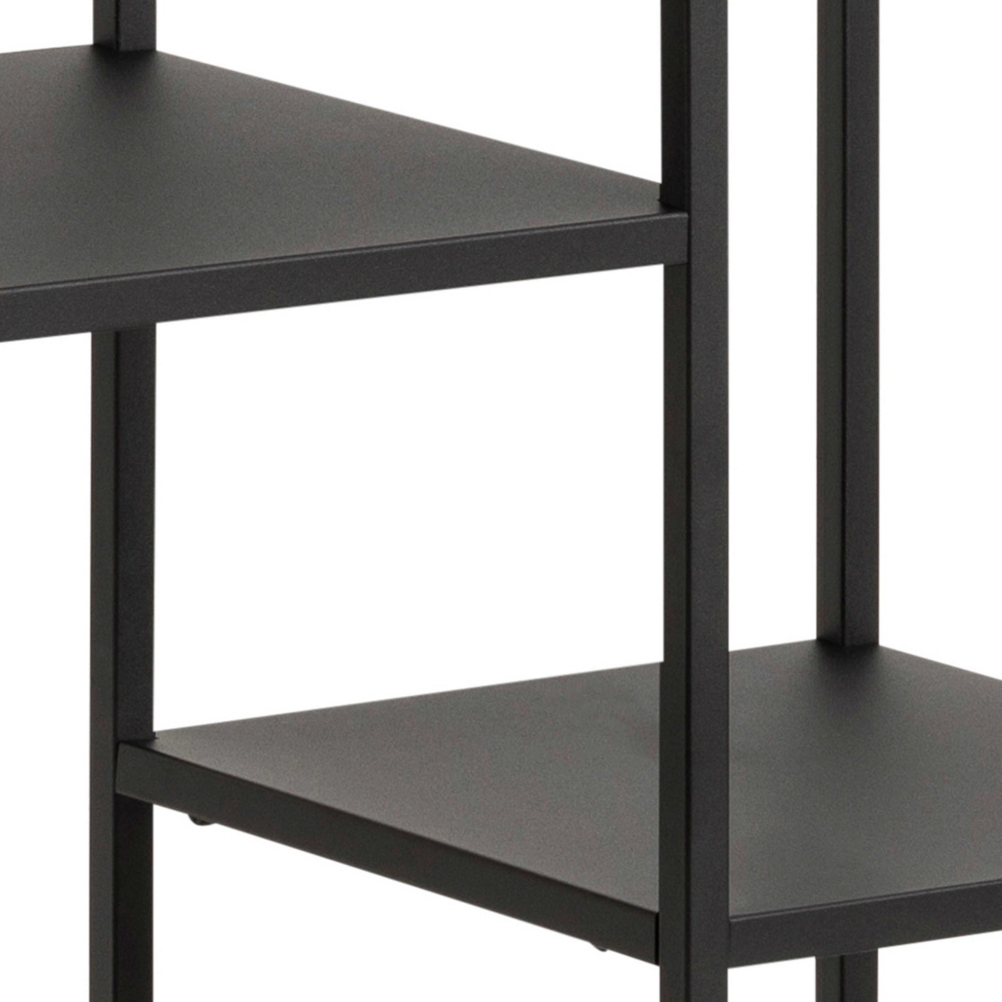 Graz Matt Black Metal Asymmetrical Bookcase 3 Shelves