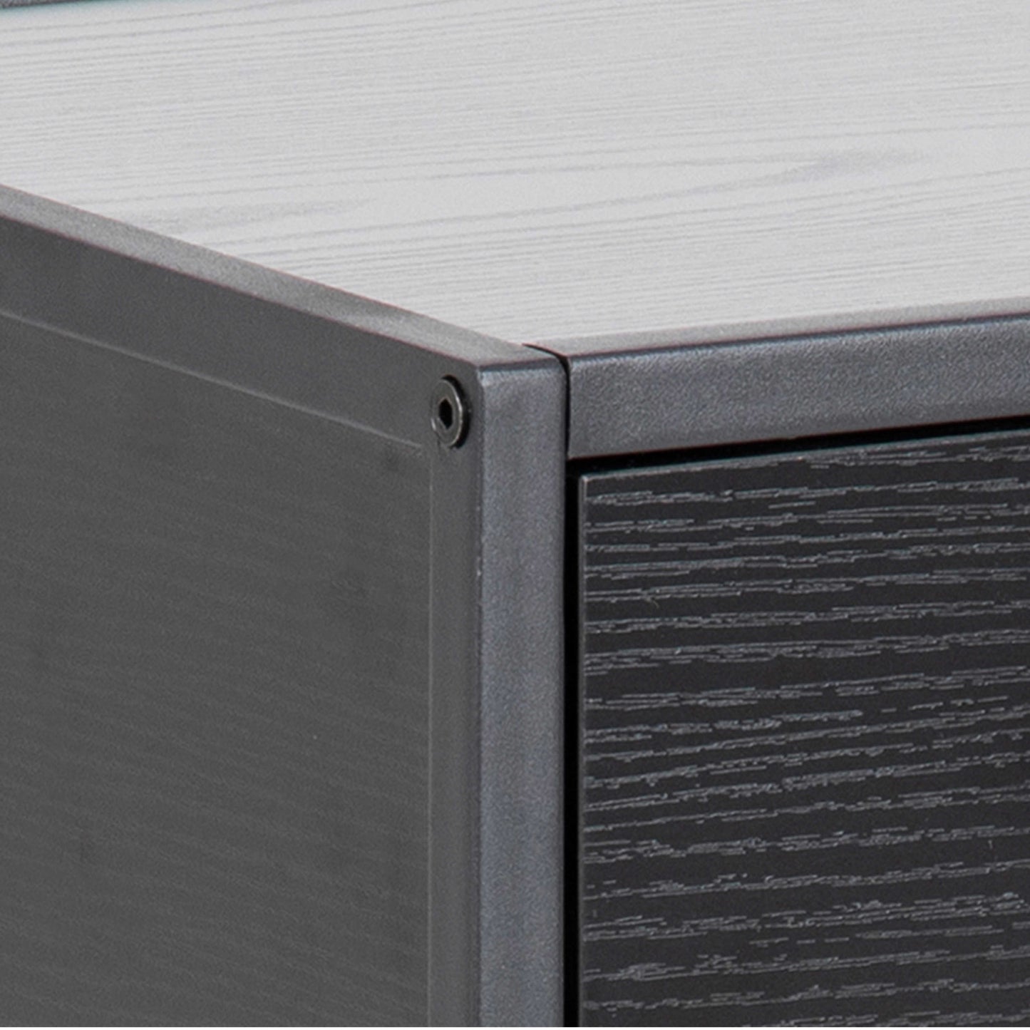 El Paso Black Bedside Table 1 Drawer Bottom Shelf