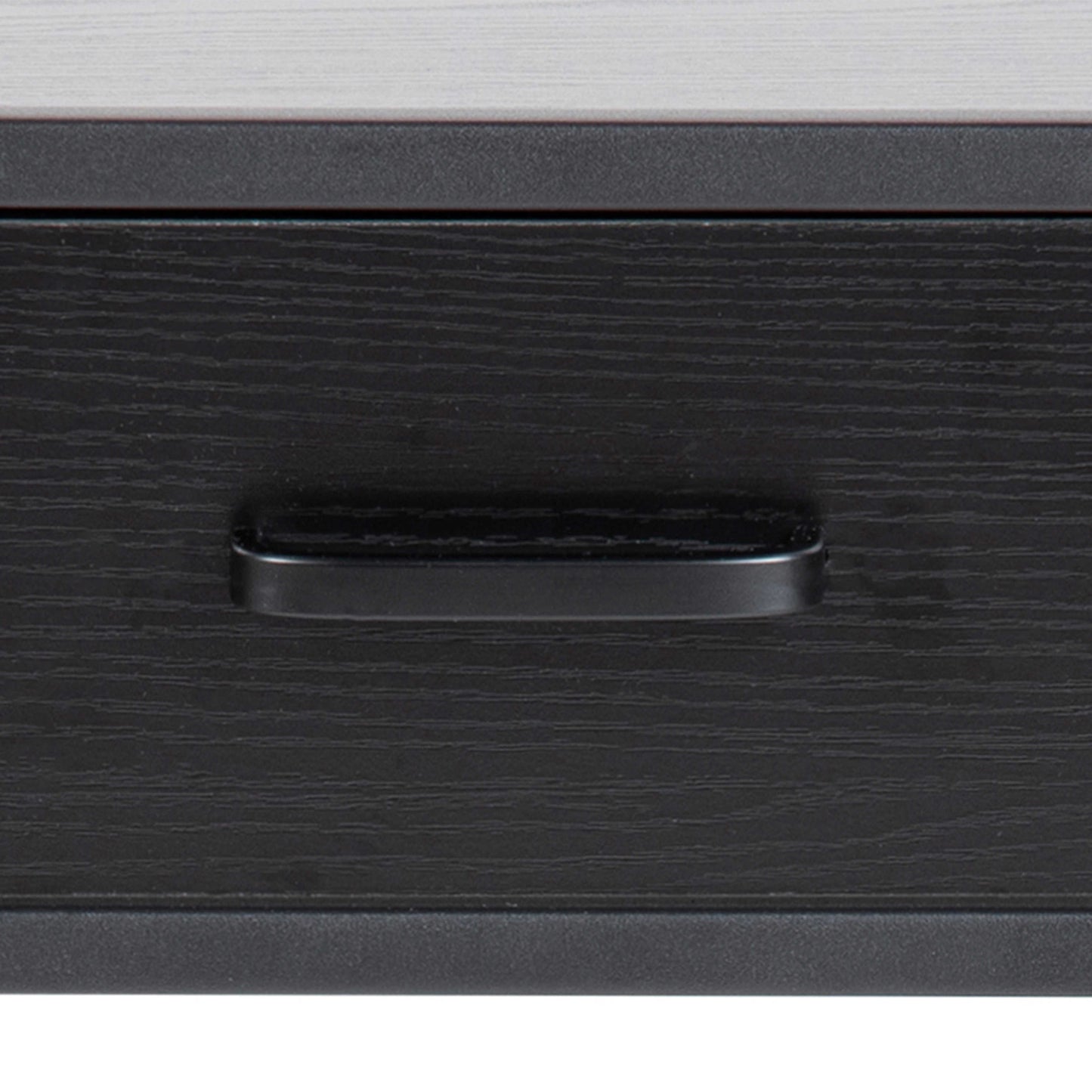 El Paso Black Bedside Table 1 Drawer Bottom Shelf