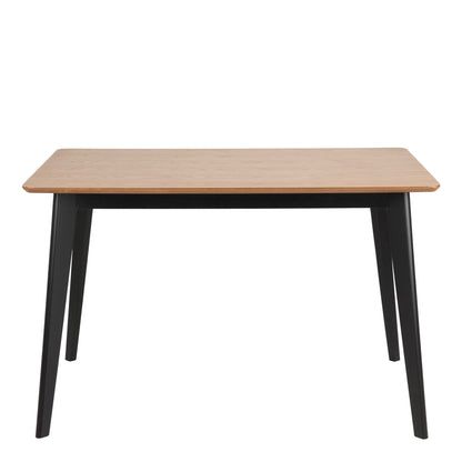 Saffron Rectangular Black and Natural Oak Veneer Dining Table