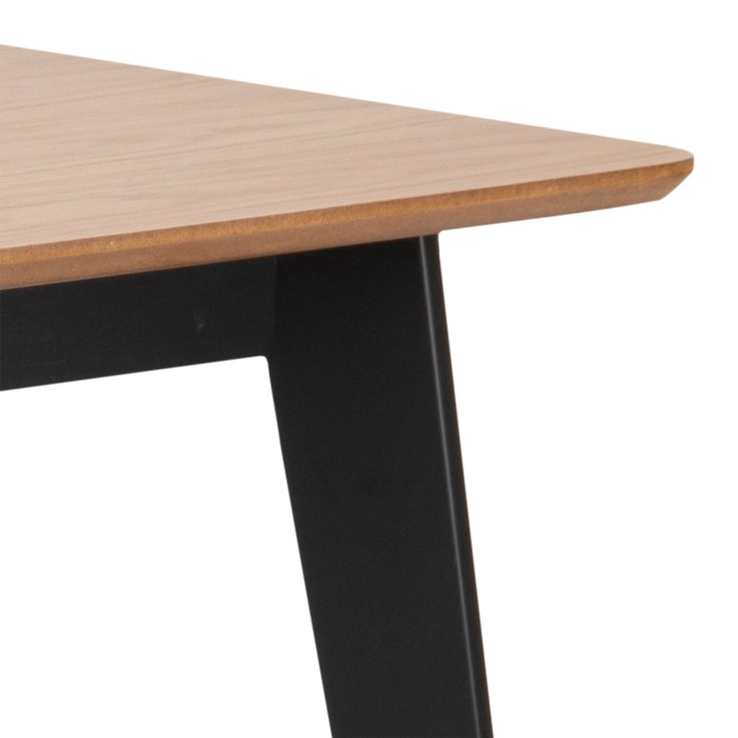 Saffron Rectangular Black and Natural Oak Veneer Dining Table