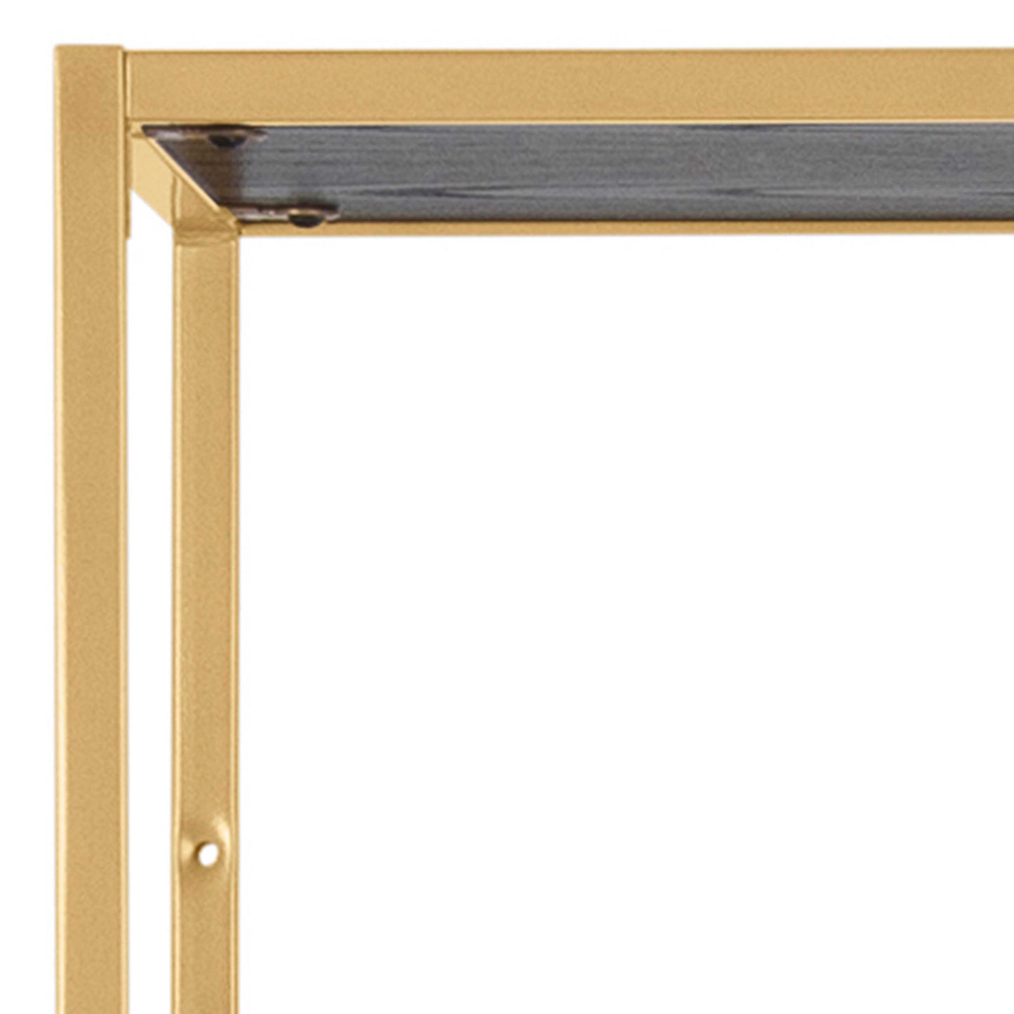 El Paso Gold Asymmetrical  Bookcase 5 Black Wooden Shelves