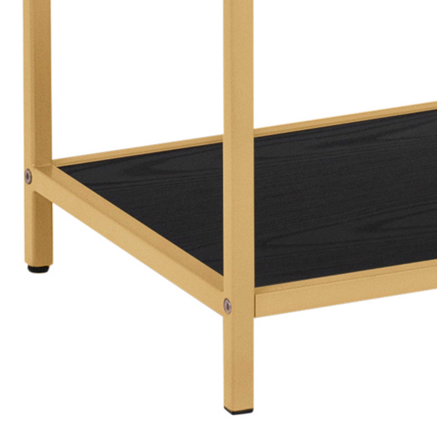 El Paso Gold Asymmetrical  Bookcase 5 Black Wooden Shelves