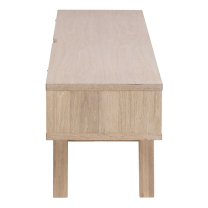 Jyvaskyla White Oak Wood TV Unit 2 Drawers