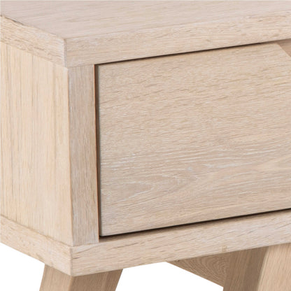Jyvaskyla White Oak Wood TV Unit 2 Drawers