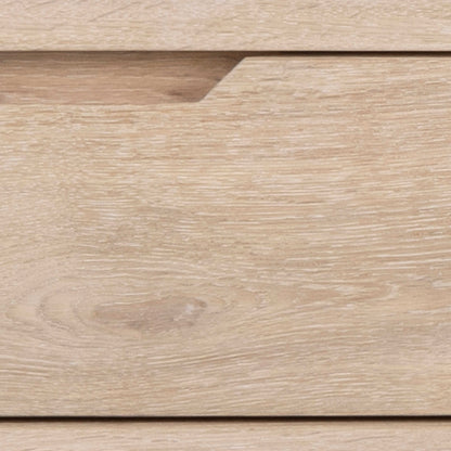 Jyvaskyla White Oak Wood TV Unit 2 Drawers