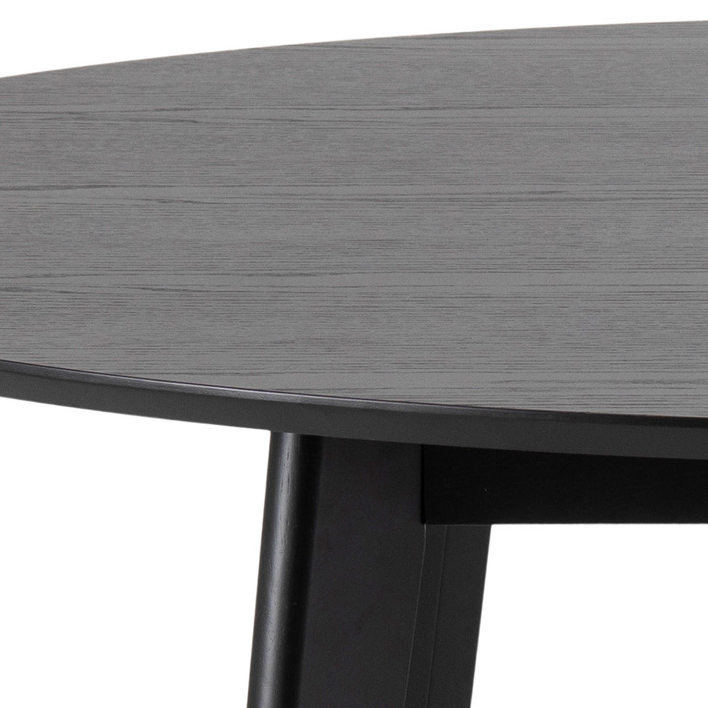 Saffron Large Black Wooden Round Dining Table