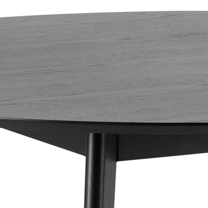 Saffron Large Black Wooden Round Dining Table