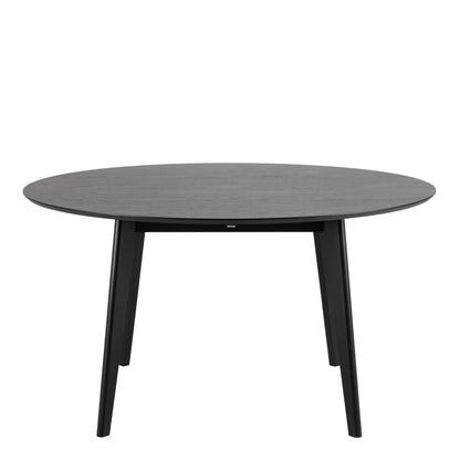 Saffron Large Black Wooden Round Dining Table