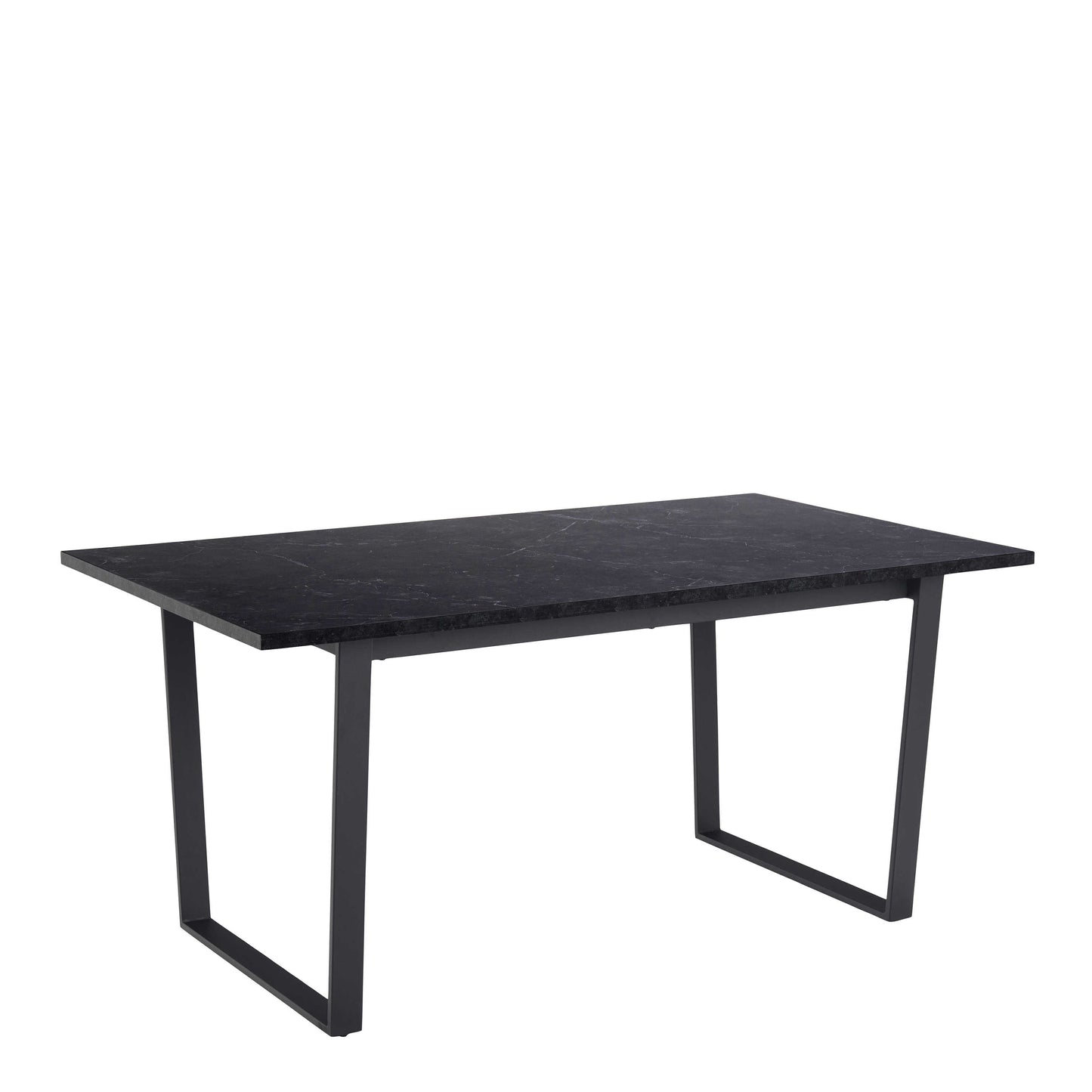 Stovring Black Marble Effect Dining Table Black Legs
