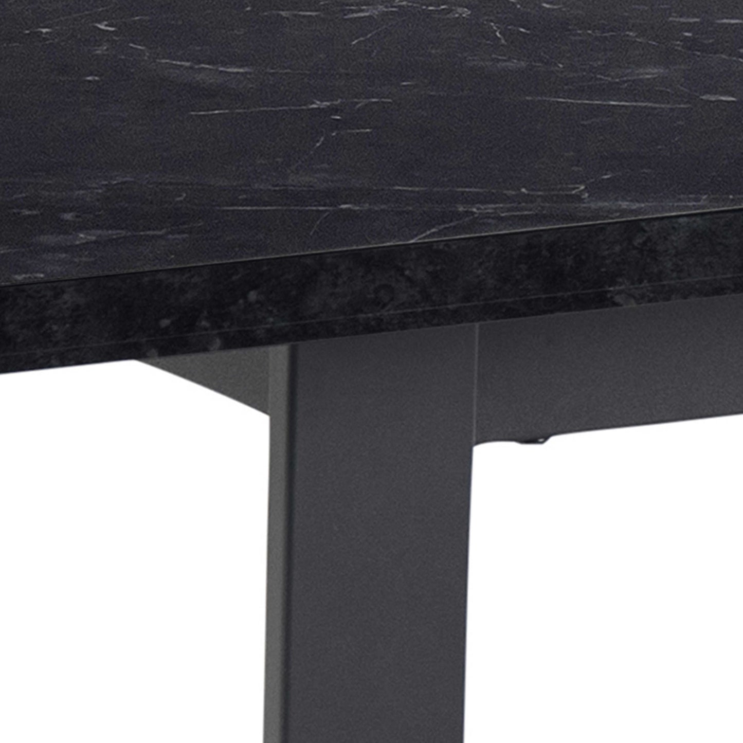 Stovring Black Marble Effect Dining Table Black Legs