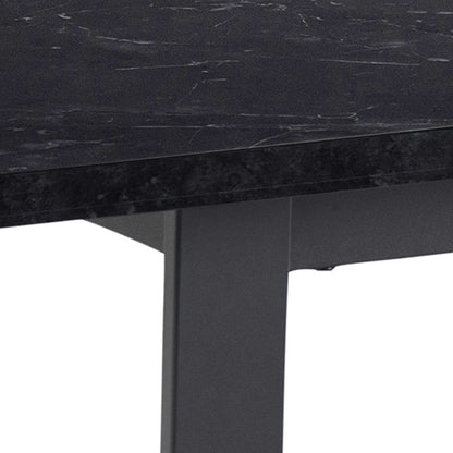 Stovring Black Marble Effect Dining Table Black Legs