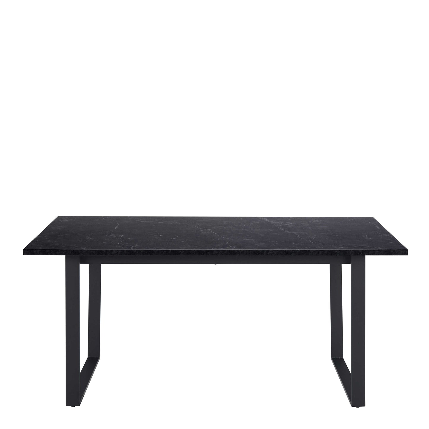 Stovring Black Marble Effect Dining Table Black Legs