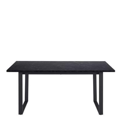 Stovring Black Marble Effect Dining Table Black Legs