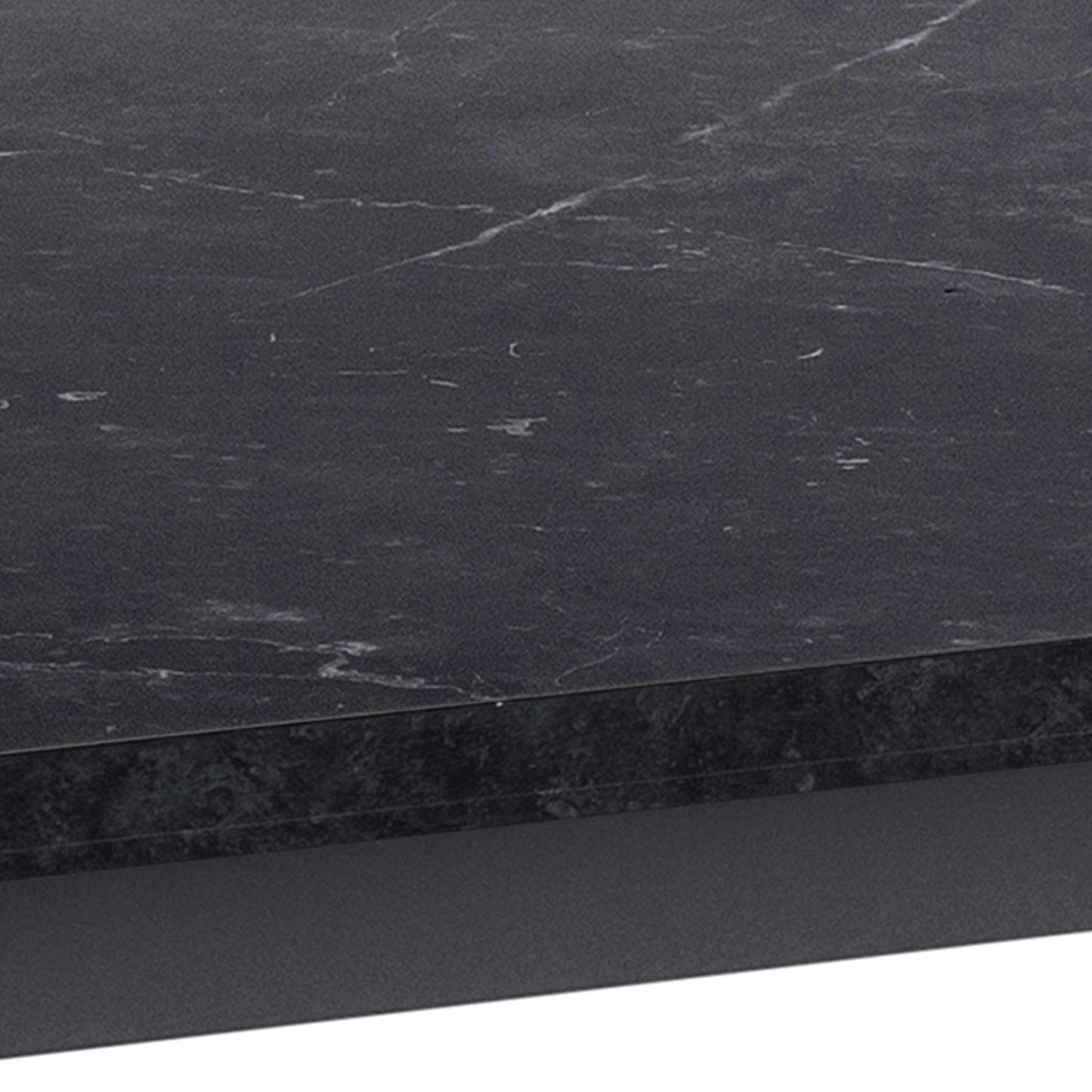 Stovring Black Marble Effect Dining Table Black Legs