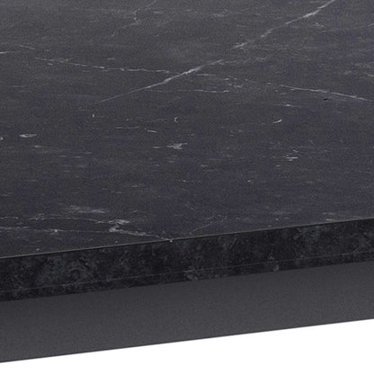 Stovring Black Marble Effect Dining Table Black Legs