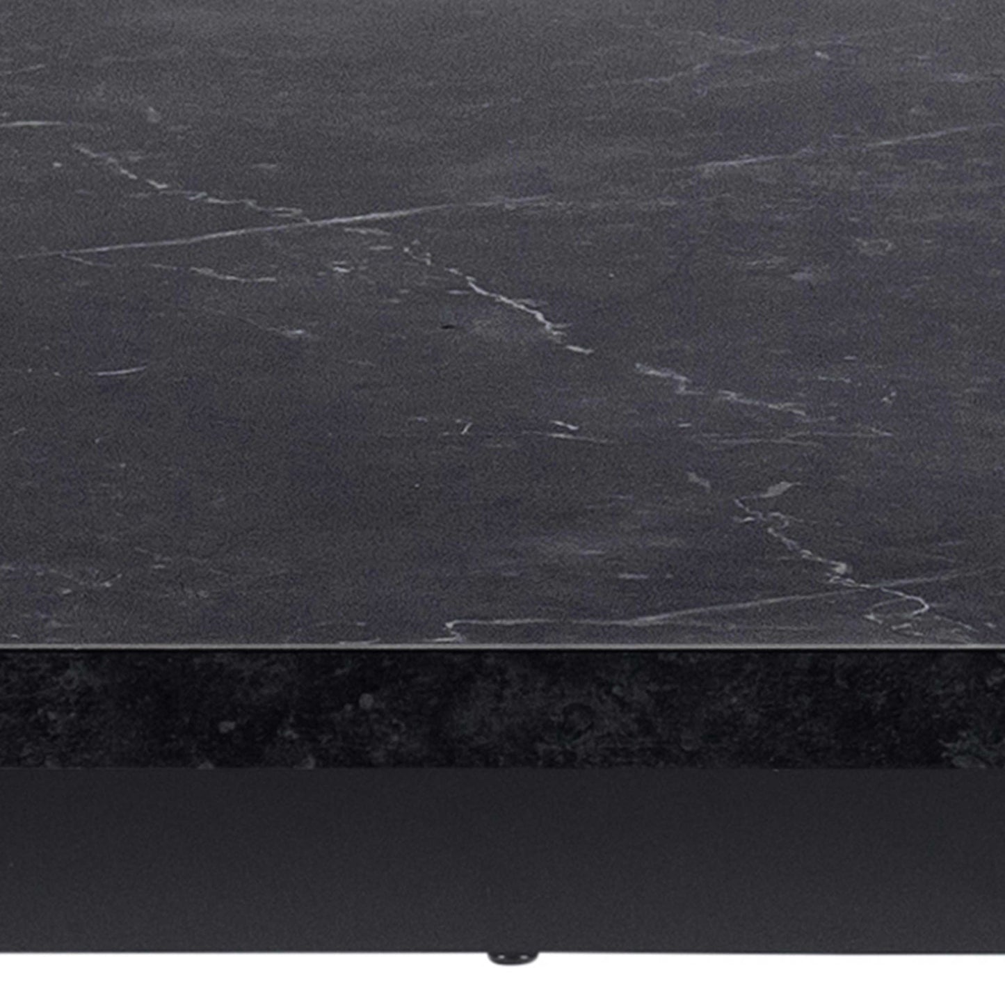 Stovring Black Marble Effect Dining Table Black Legs