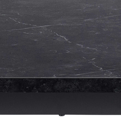 Stovring Black Marble Effect Dining Table Black Legs