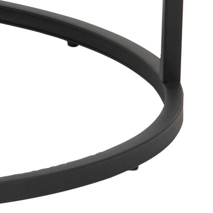 Reykjavik Black Marble Effect and Glass Coffee Table Set Black Metal Legs