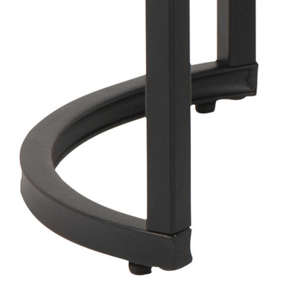 Reykjavik Black Marble Effect and Glass Coffee Table Set Black Metal Legs