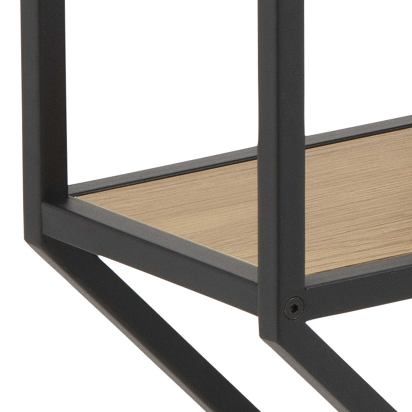 El Paso Black Metal and Wild Oak Veneer Octagonal Wall Shelf 4 Black Wooden Shelves