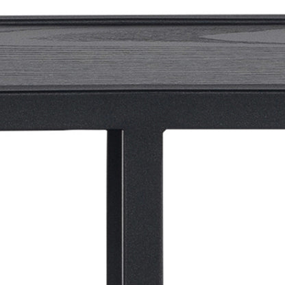 El Paso Black Metal Octagonal Wall Shelf 4 Black Wooden Shelves