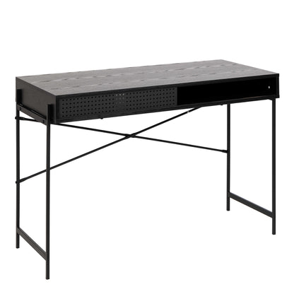 Cambridge Black Office Desk Sliding Mesh Door