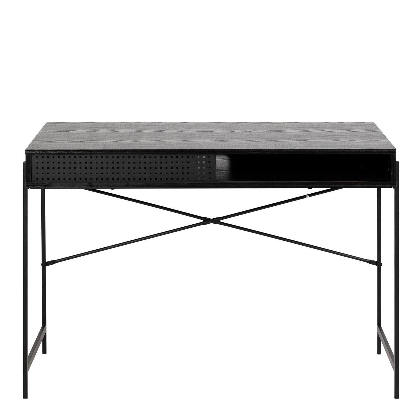 Cambridge Black Office Desk Sliding Mesh Door