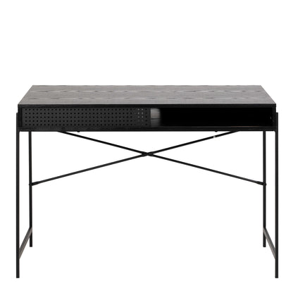 Cambridge Black Office Desk Sliding Mesh Door