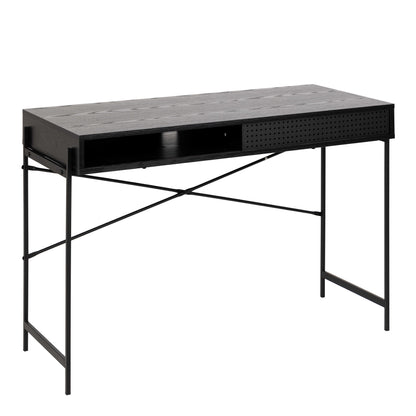 Cambridge Black Office Desk Sliding Mesh Door