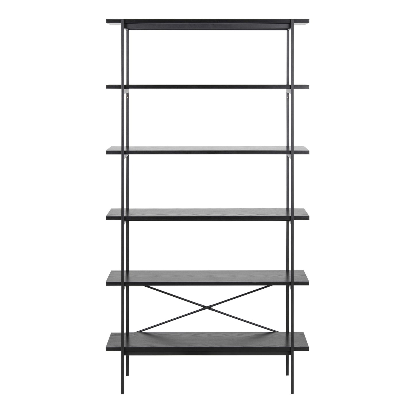 Cambridge Industrial Black Bookcase 5 Shelves