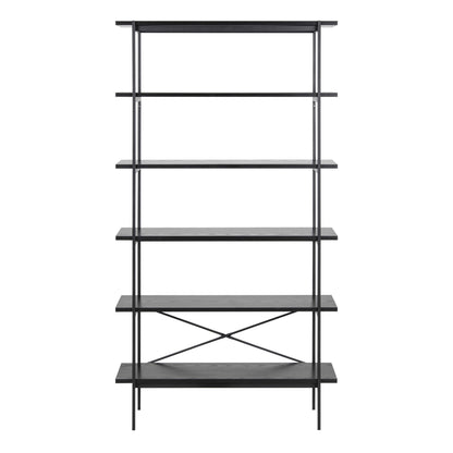 Cambridge Industrial Black Bookcase 5 Shelves