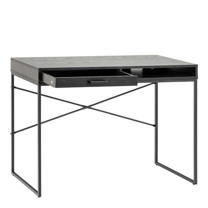 El Paso Black Wooden 1 Drawer Office Desk