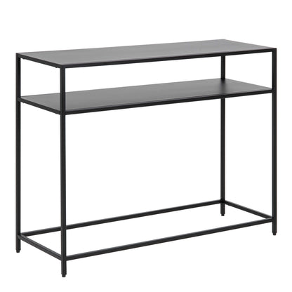 Graz Matt Black Metal Open Shelf Console Table