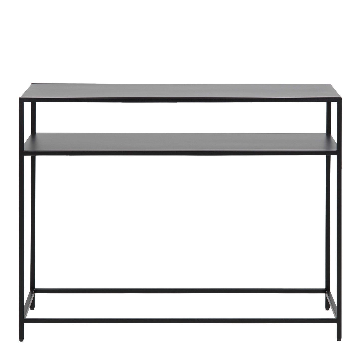 Graz Matt Black Metal Open Shelf Console Table