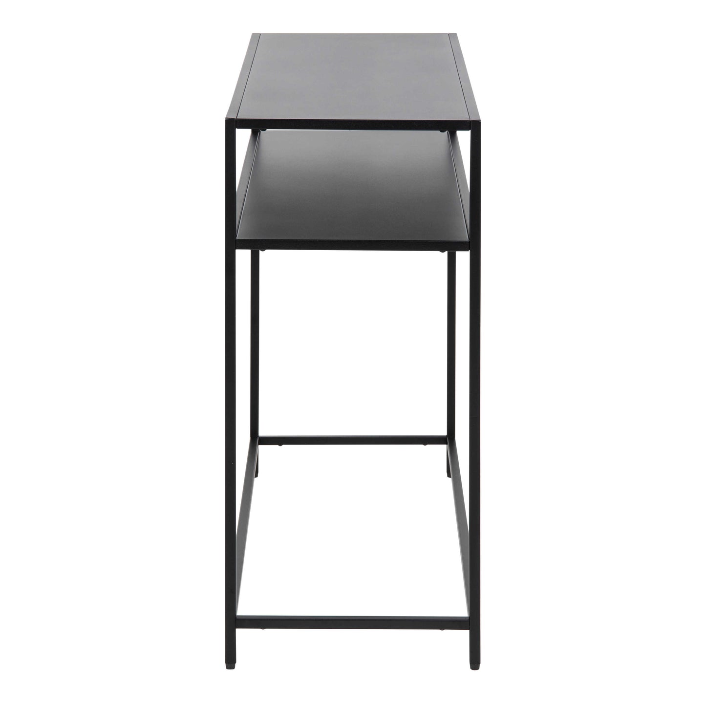 Graz Matt Black Metal Open Shelf Console Table