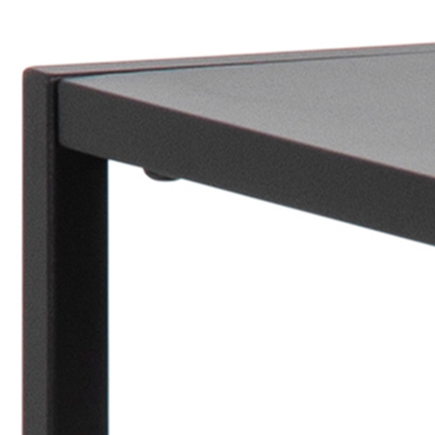 Graz Matt Black Metal Open Shelf Console Table