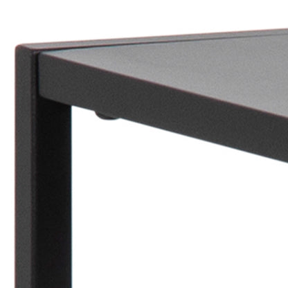 Graz Matt Black Metal Open Shelf Console Table