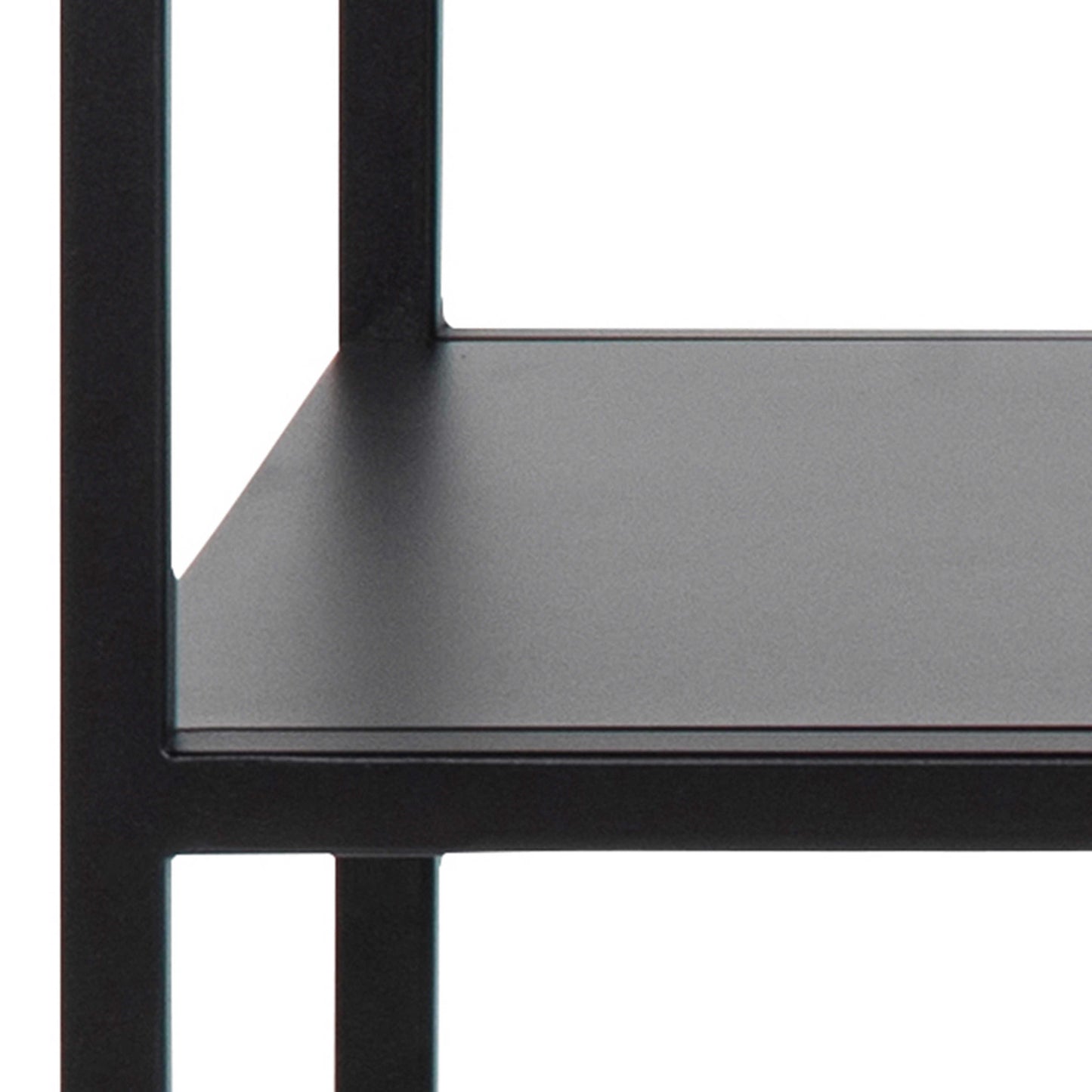 Graz Matt Black Metal Open Shelf Console Table