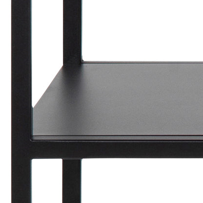 Graz Matt Black Metal Open Shelf Console Table