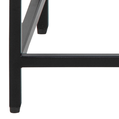 Graz Matt Black Metal Open Shelf Console Table