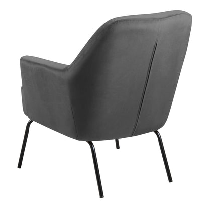Kobe Dark Grey Velvet Lounge Chair