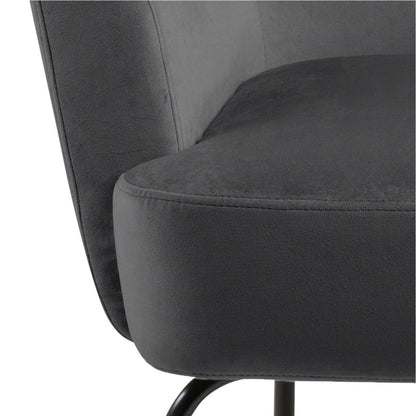 Kobe Dark Grey Velvet Lounge Chair