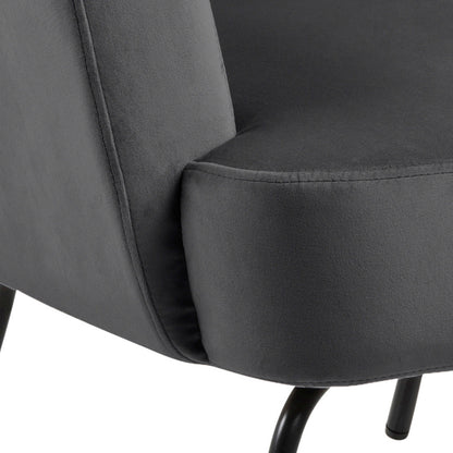 Kobe Dark Grey Velvet Lounge Chair