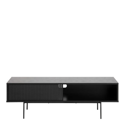 Cambridge Industrial Black Mesh TV Unit 1 Sliding Door