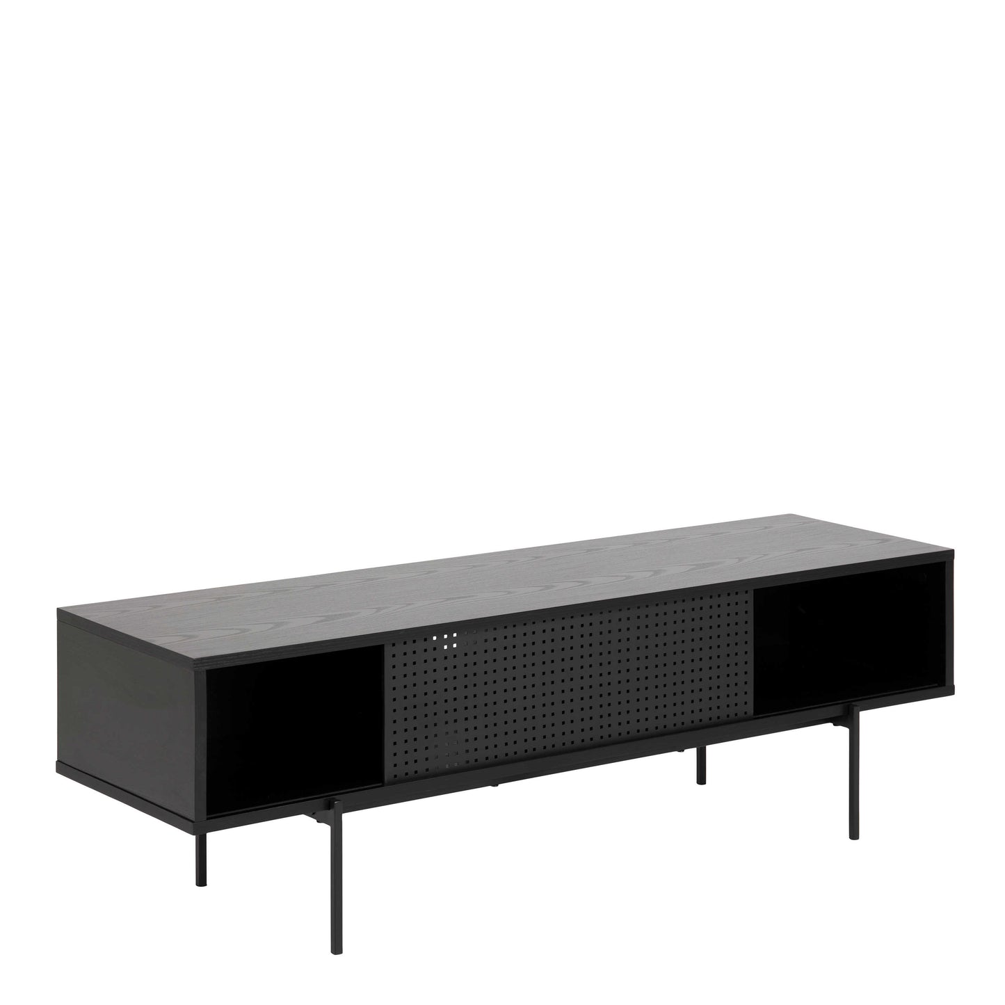 Cambridge Industrial Black Mesh TV Unit 1 Sliding Door