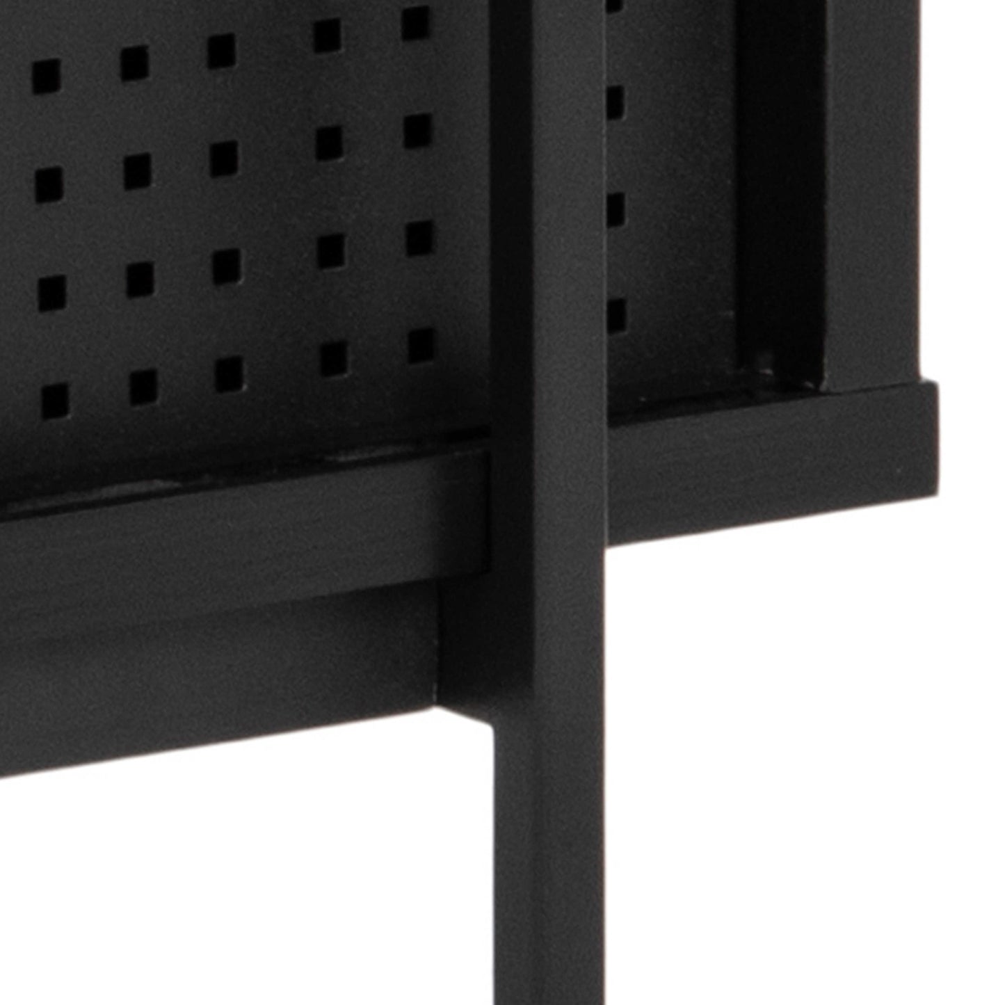 Cambridge Industrial Black Mesh Bookcase 2 Sliding Doors 2 Shelves