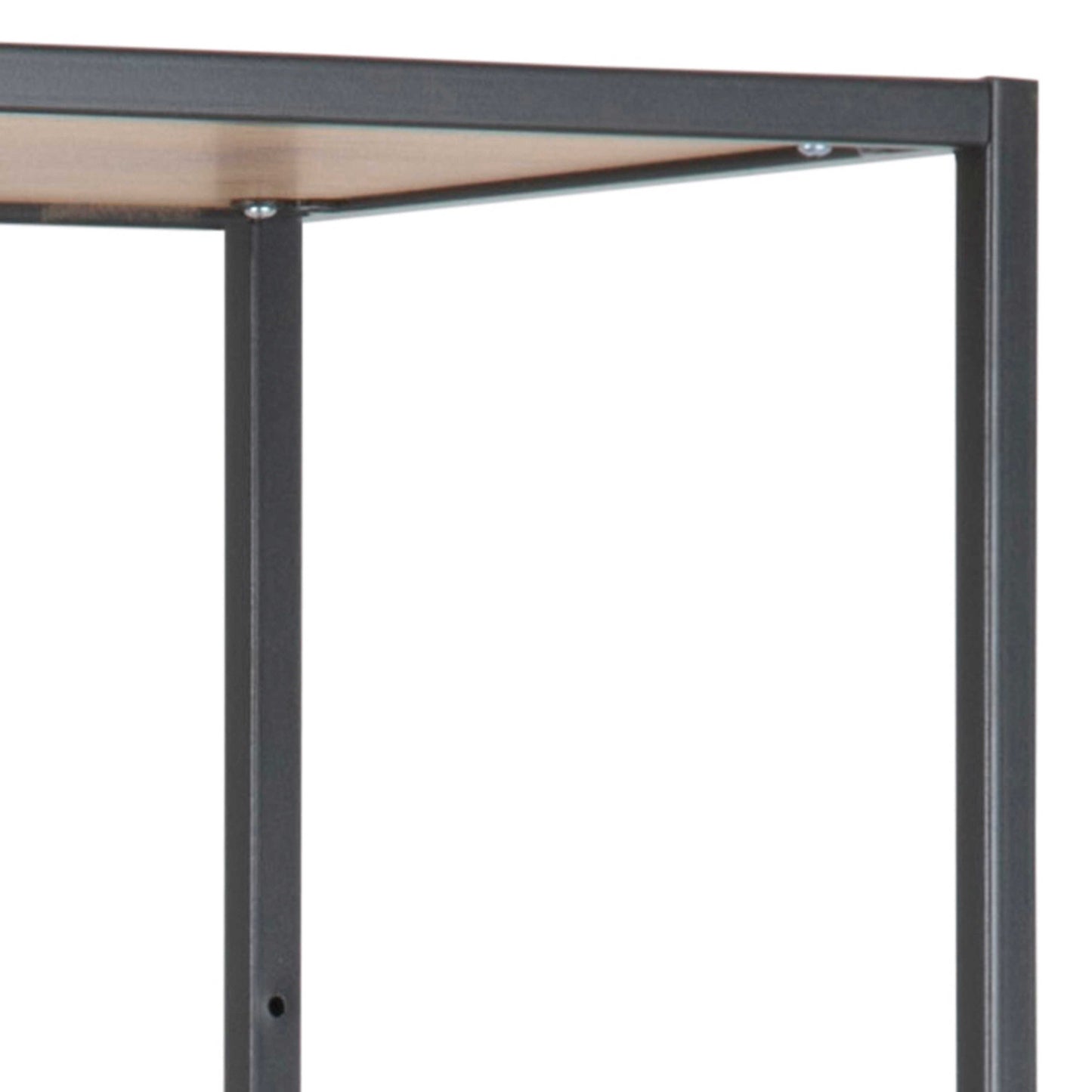 El Paso Tall Black Metal and Wild Oak Veneer Bookcase 5 Shelves