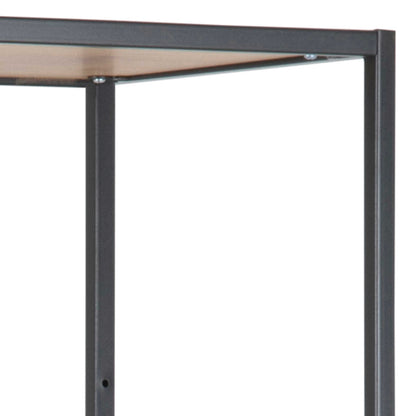 El Paso Tall Black Metal and Wild Oak Veneer Bookcase 5 Shelves