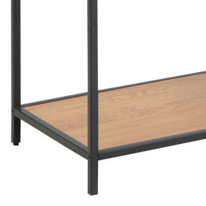 El Paso Tall Black Metal and Wild Oak Veneer Bookcase 5 Shelves